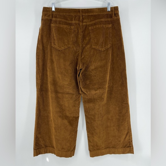 Time and Tru High Rise Wide Leg Button Fly Brown Corduroy Pants, Women's 20 - Picture 5 of 8